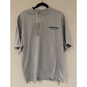 Essentials Fear of God Mock Neck Tee Light Gray Relaxed Fit‎ Short Sleeve Top XL
